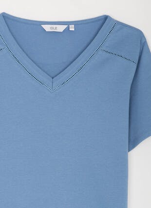 Pure Cotton V Neck T-Shirt