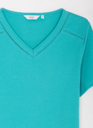 Pure Cotton V Neck T-Shirt