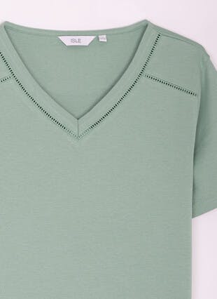 Pure Cotton V Neck T-Shirt