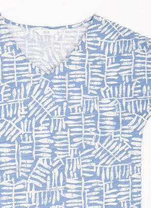 Printed Tie Shoulder Top