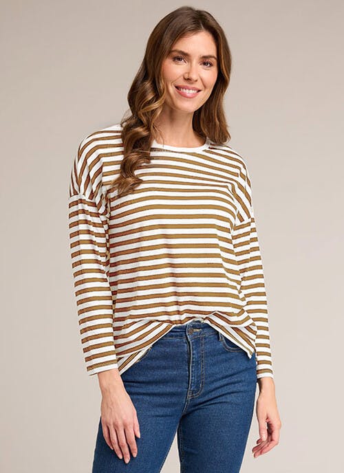 Pure Cotton Relaxed Striped Top