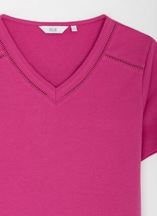 Pure Cotton V Neck T-Shirt