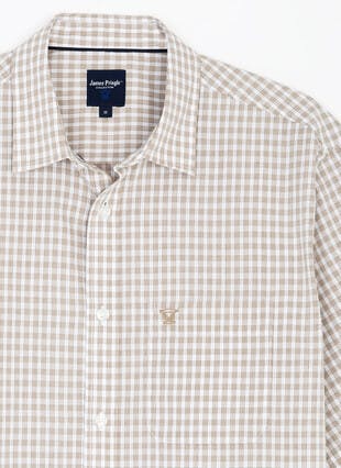 Cotton Blend Easy Care Short Sleeve Check Shirt