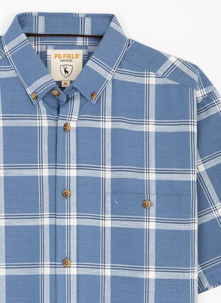 Pure Cotton Slub Check Short Sleeve Shirt