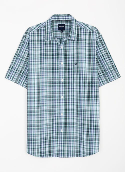 Essential Cotton Blend Short Sleeve Check Shirt