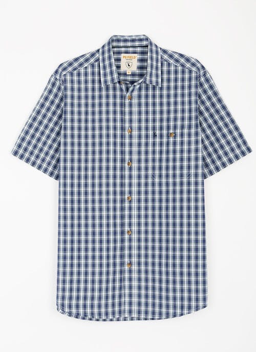 Essential Cotton Blend Check Short Sleeve Shirt