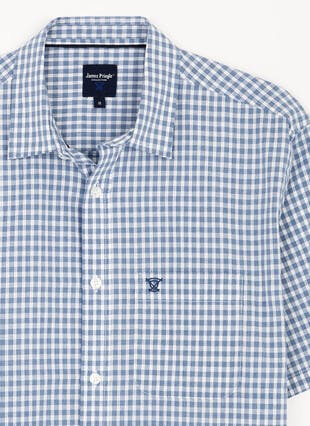 Cotton Blend Easy Care Short Sleeve Check Shirt