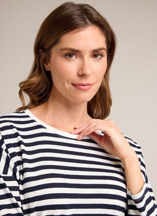Pure Cotton Relaxed Striped Top