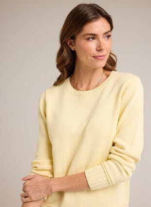 Pure Cotton Crew Neck Jumper