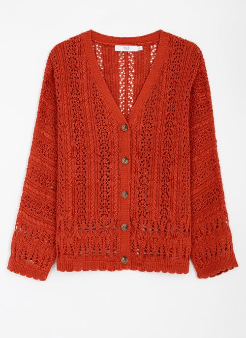 Textured V Neck Cardigan