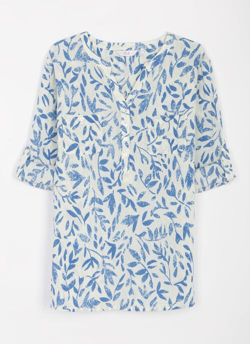 Pure Cotton Notch Neck Blouse 