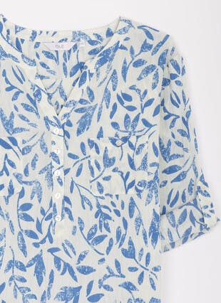 Pure Cotton Notch Neck Blouse 