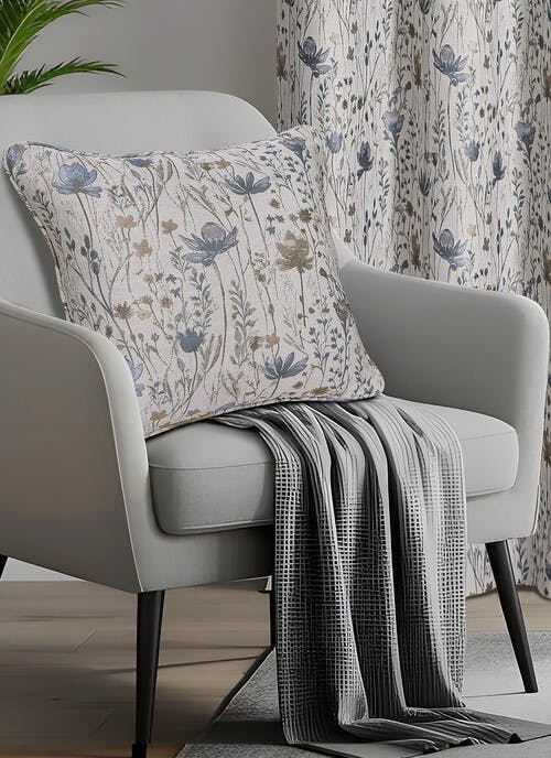 Floral Jacquard Natural Cushion