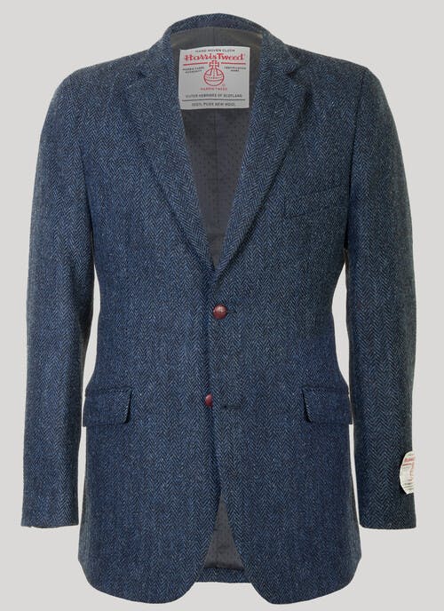 Benbecula Blue Herringbone HARRIS TWEED® Men's Jacket