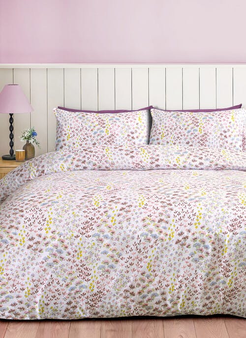 Ditsy Floral Print Soft Touch Pink Duvet Set