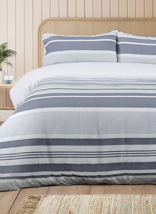 Stitch Stripe Blue Duvet Set