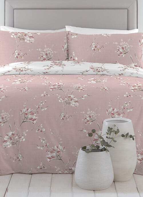 Willa Floral Print Easy Care Pink Pillowcase Set