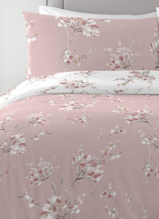 Willa Floral Print Easy Care Pink Duvet Set