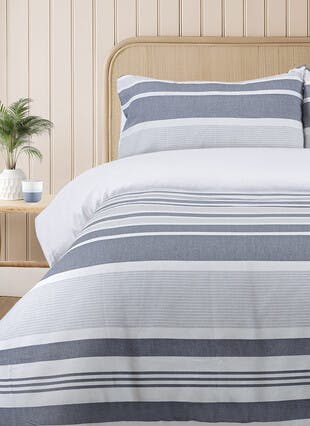 Stitch Stripe Blue Duvet Set
