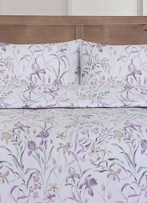 Ava 200TC Cotton Sateen Lilac Pillowcase Set