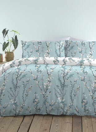 Blossom Floral Print Easy Care Turquoise Pillowcase Set
