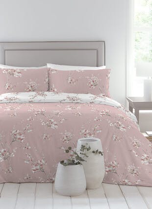Willa Floral Print Easy Care Pink Pillowcase Set