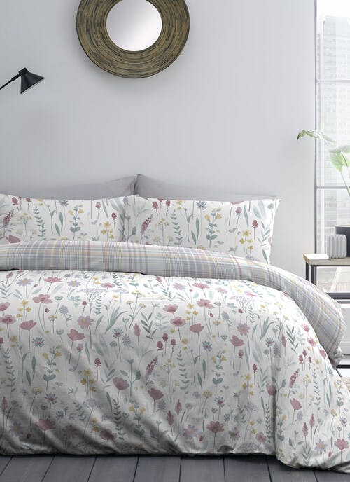 Freya Floral Print Easy Care Turquoise Duvet Set