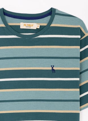 Cotton Rich Textured Stripe Jersey T-Shirt