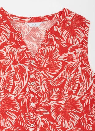 Textured Button Through Vest