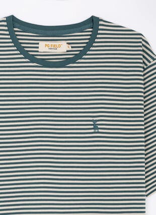 Pure Cotton Textured Stripe T-Shirt