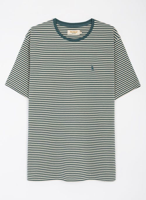 Pure Cotton Textured Stripe T-Shirt