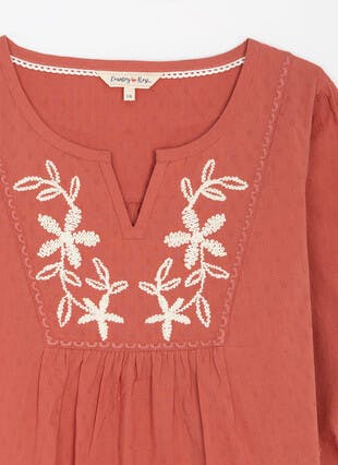 Pure Cotton Embroidered  Top