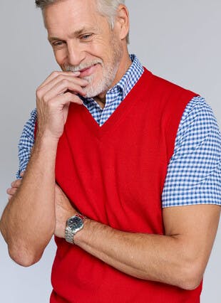 Fine Knit V Neck Sleeveless Jumper