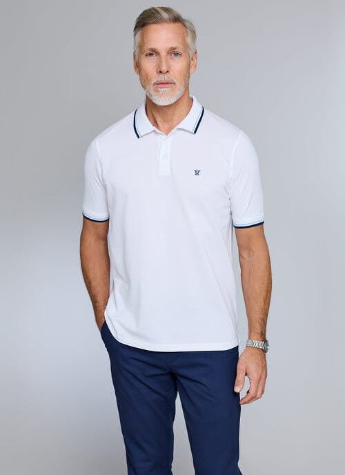 Pure Cotton Double Tipped Pique Polo Shirt
