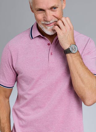 Pure Cotton Birdseye Tipped Polo Shirt