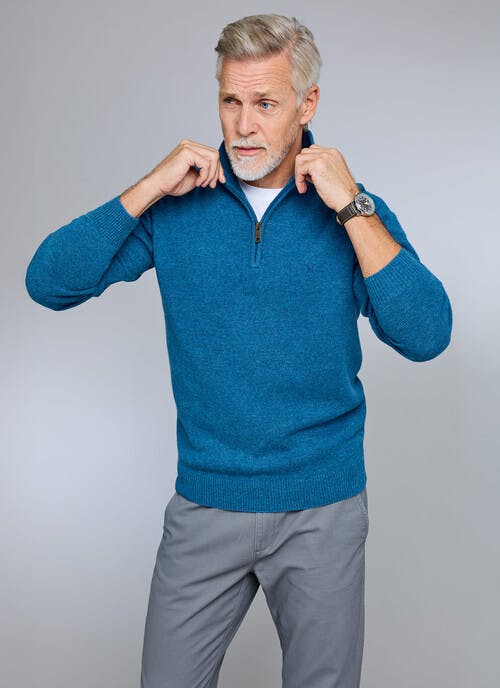 Lambswool Zip Neck Jumper