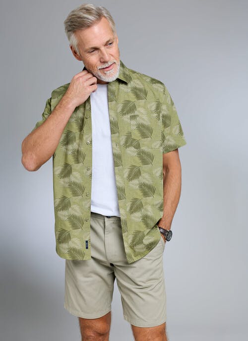 Pure Cotton Poplin Printed Short Sleeve Shirt