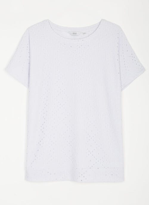 Broderie Anglaise Crew Neck Top