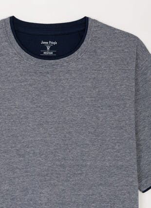 Pure Cotton Textured Stripe T-Shirt