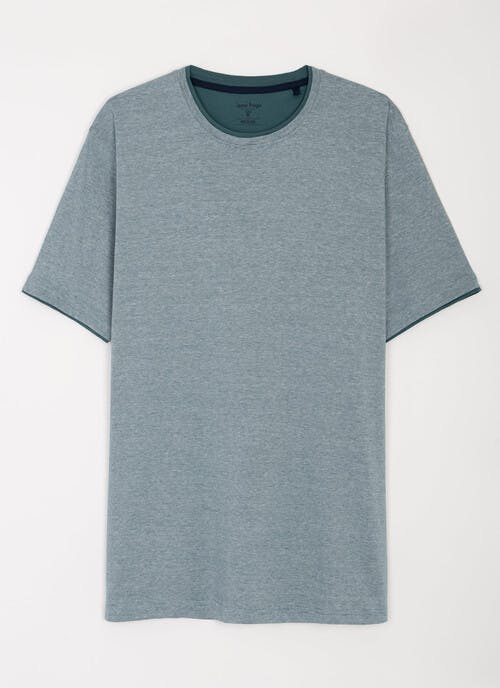 Pure Cotton Textured Stripe T-Shirt