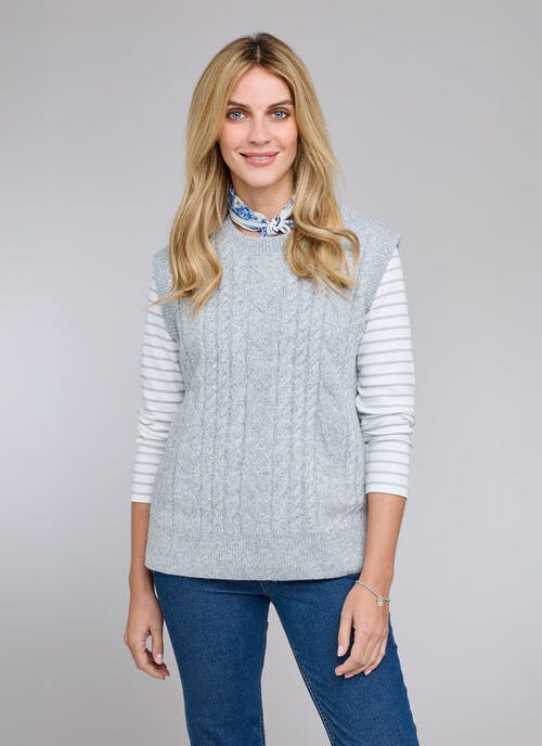 Cable Knit Crew Neck Knitted Vest