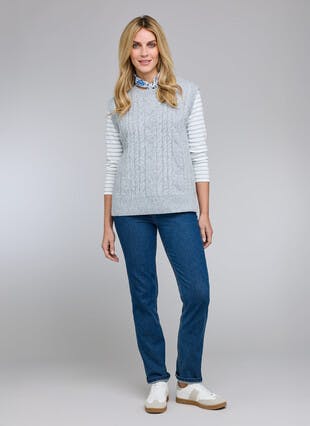 Cable Knit Crew Neck Knitted Vest