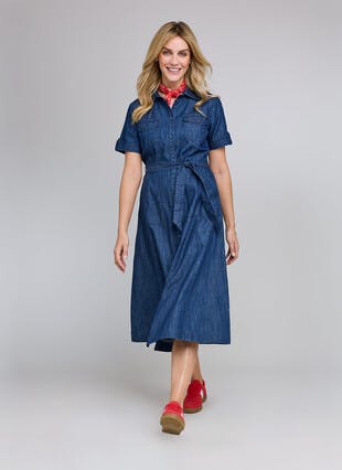 Pure Cotton Denim Shirt Dress