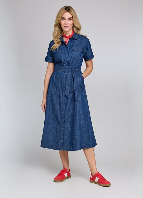 Pure Cotton Denim Shirt Dress