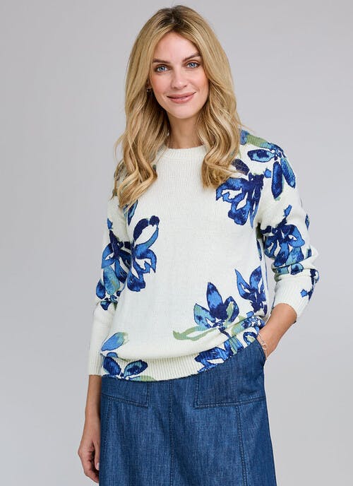 Printed Crew Neck Jumper
