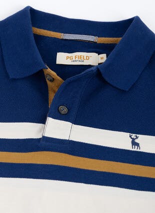 Pure Cotton Rugby Yoke Stripe Polo Shirt