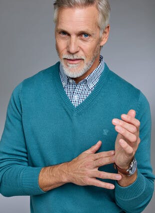 Pure Cotton V Neck Jumper