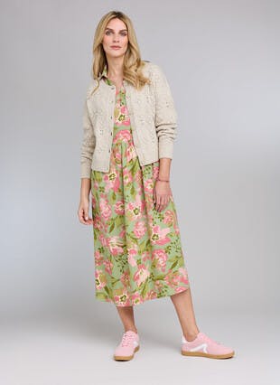 Trophy Neck Print Dress