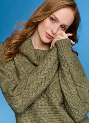 Cable Cowl Knit Jumper