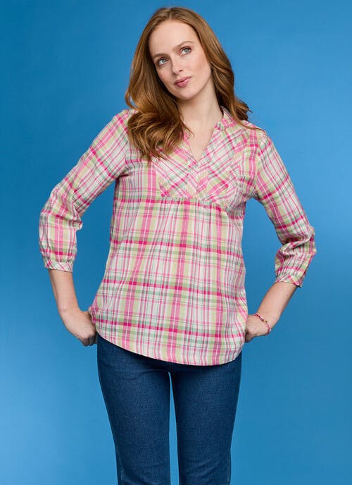Pure Cotton Checked Blouse